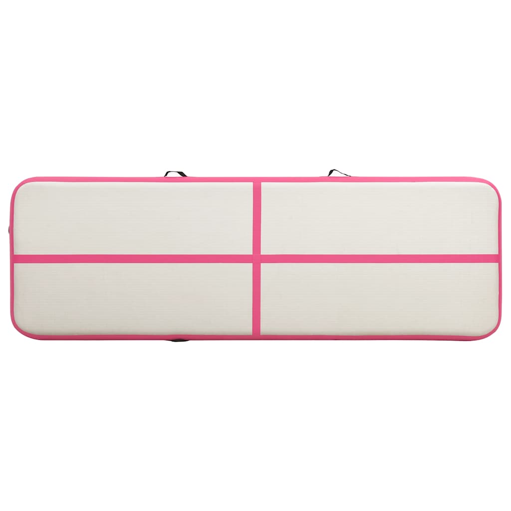 Colchão de ginástica insuflável c/ bomba 500x100x15 cm PVC rosa