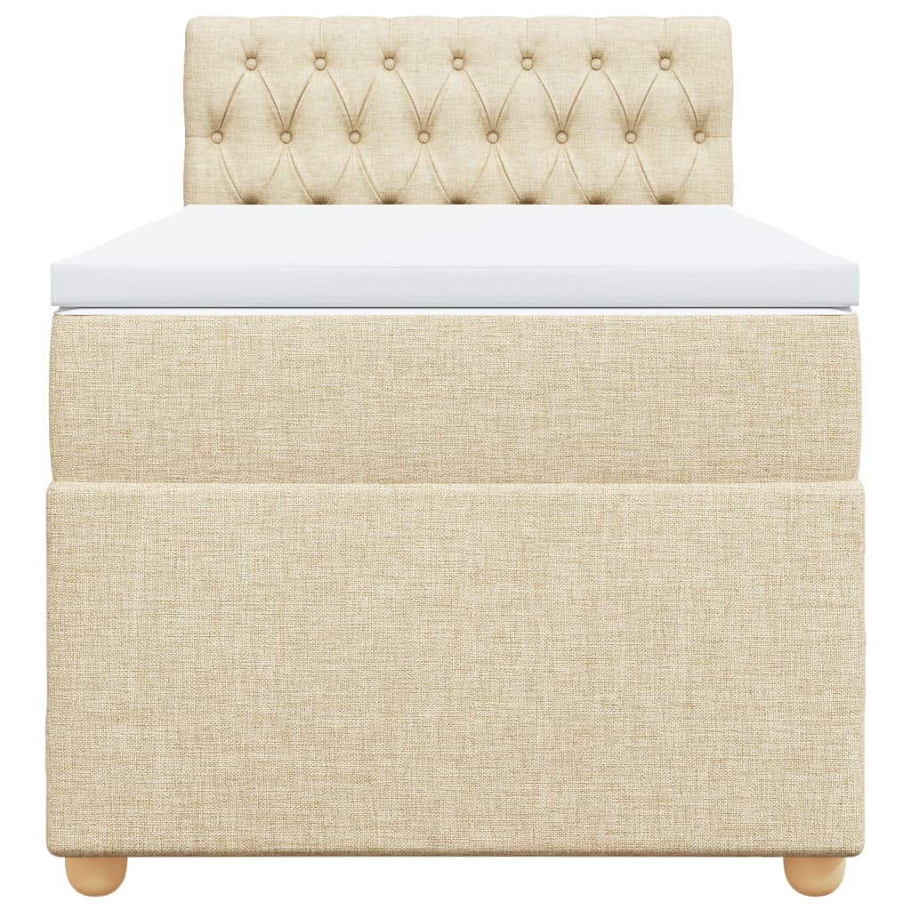 Cama com molas/colchão 90x190 cm tecido cor creme
