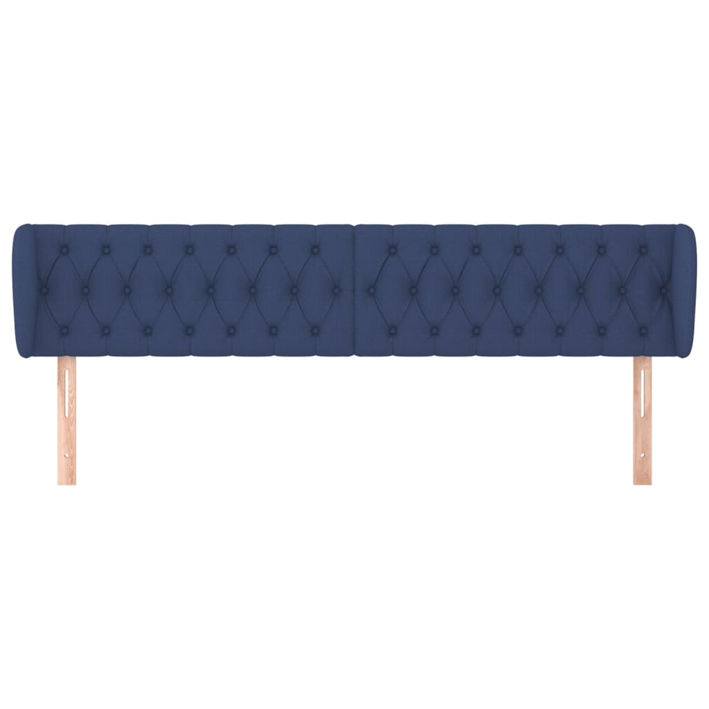 Cabeceira de cama c/ abas tecido 183x23x78/88 cm azul