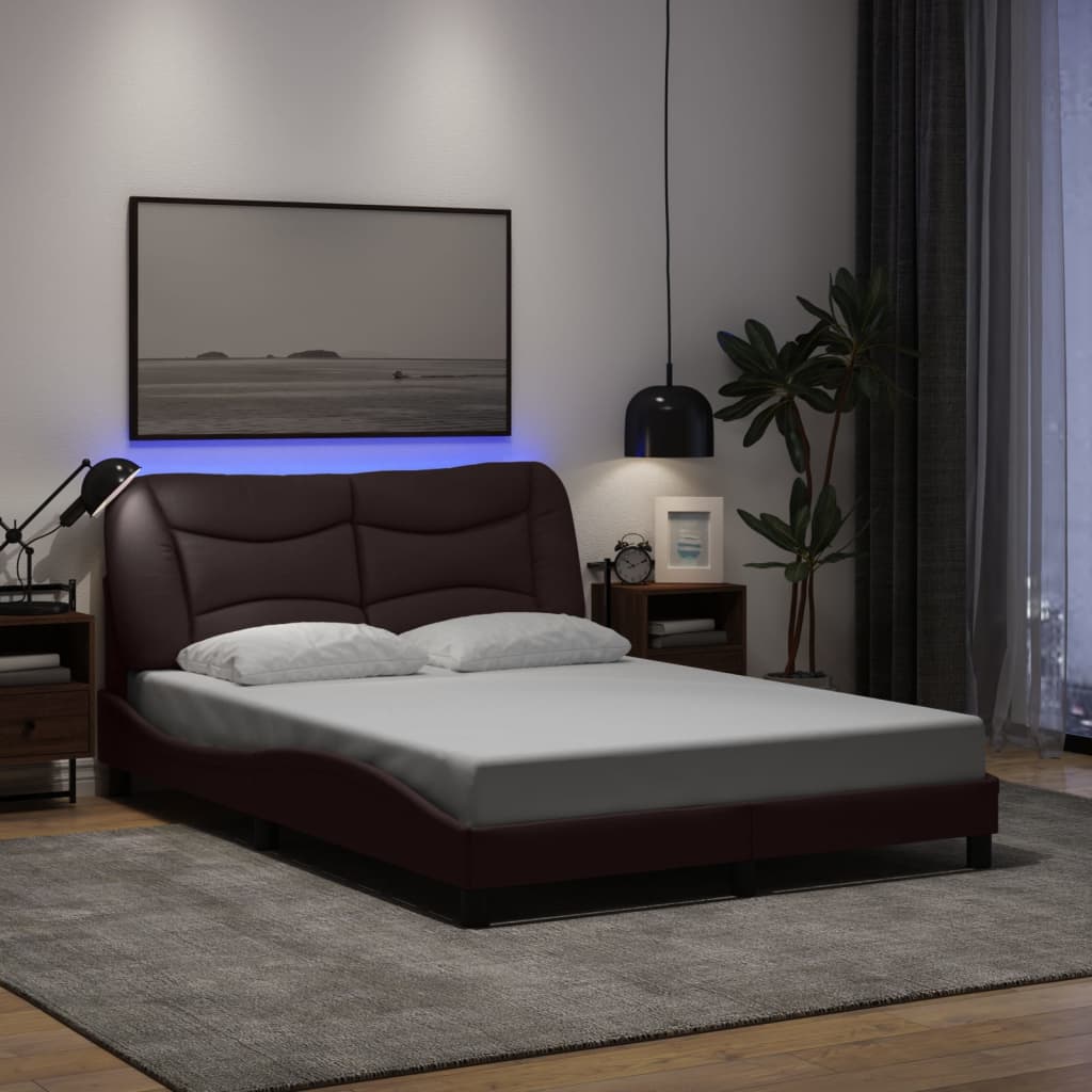 Estrutura de cama com LED sem colchão hvar 140x190 cm tecido