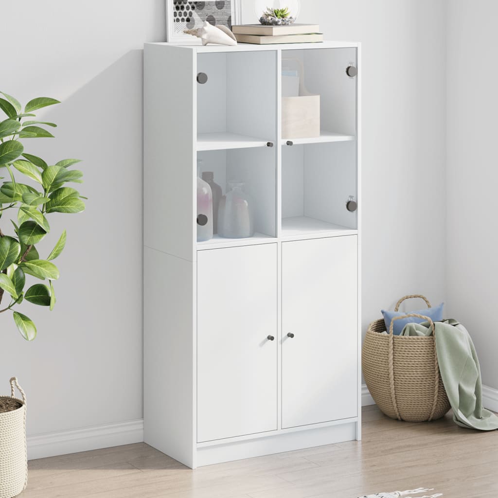 Armário alto c/ portas 68x37x142 cm derivados de madeira branco