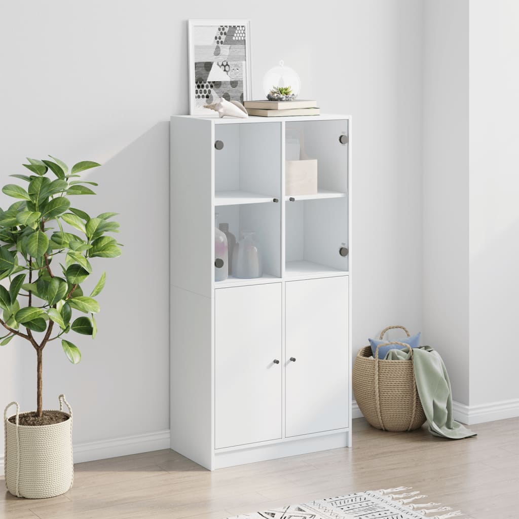 Armário alto c/ portas 68x37x142 cm derivados de madeira branco