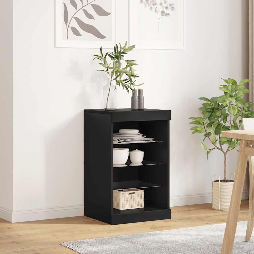 Aparador com luzes LED 41x37x67 cm preto