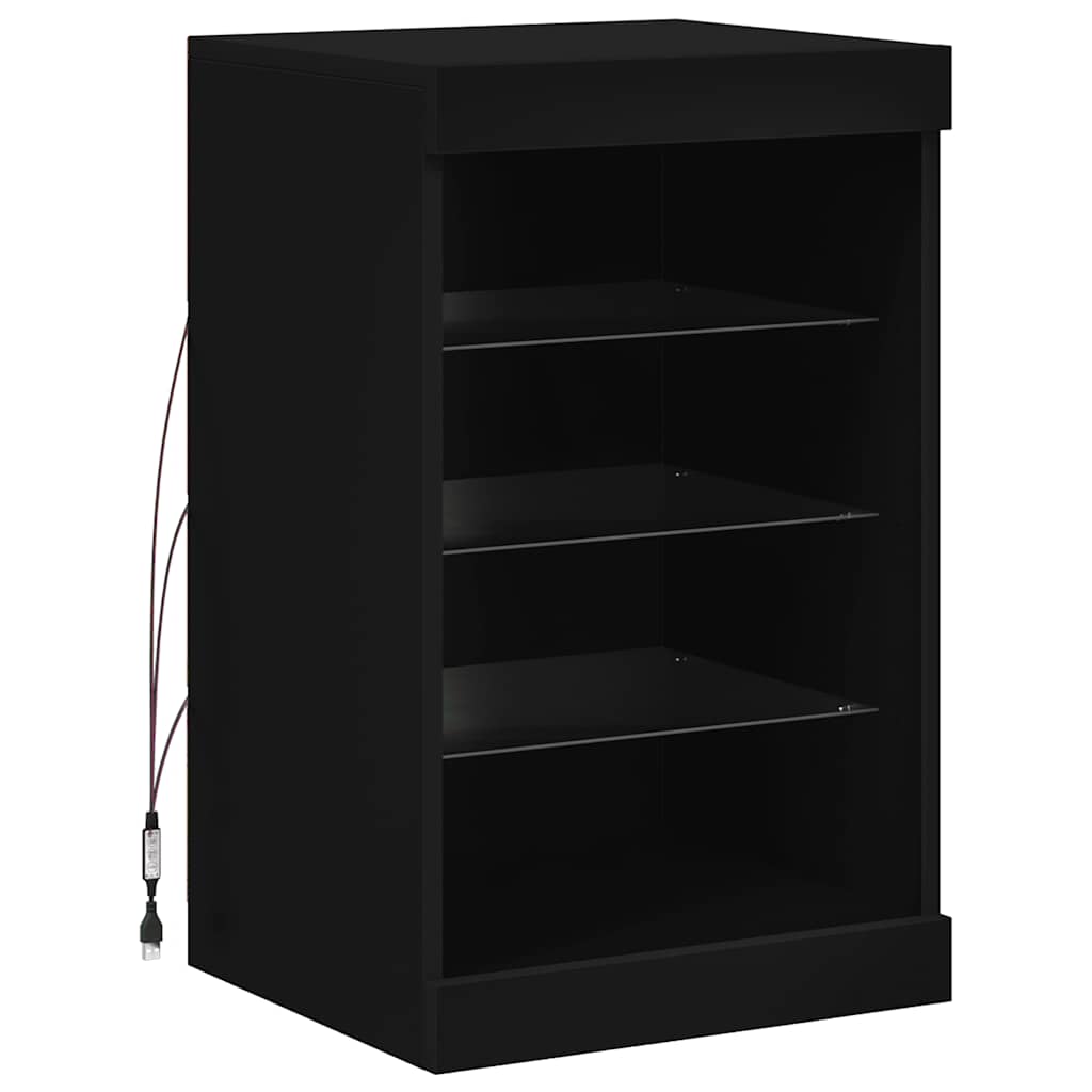 Aparador com luzes LED 41x37x67 cm preto