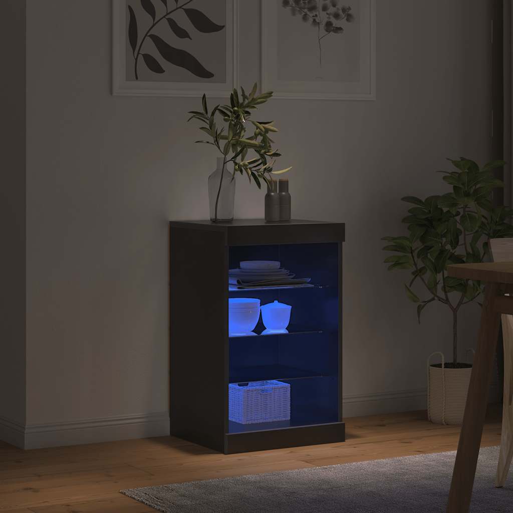 Aparador com luzes LED 41x37x67 cm preto