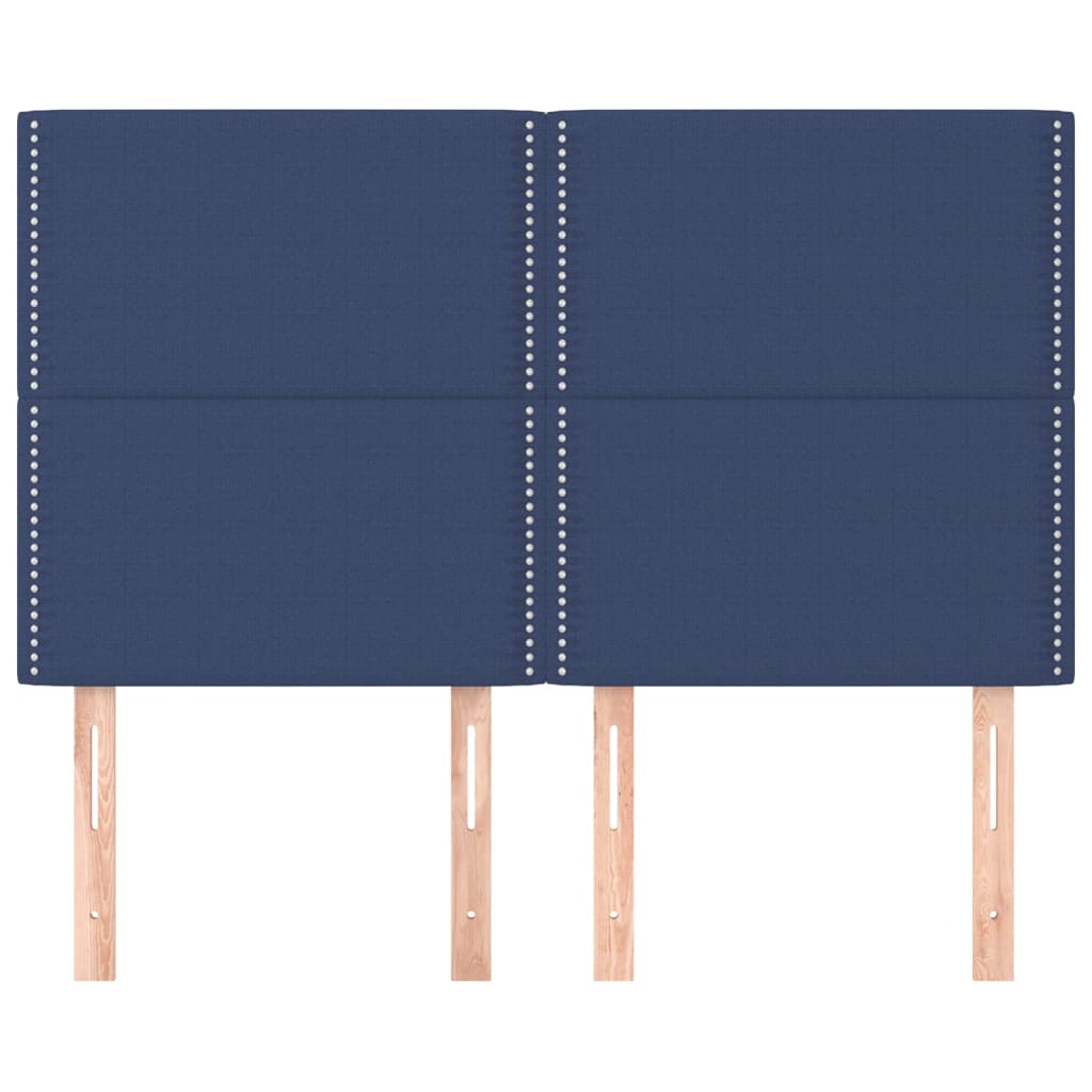 Cabeceira azul 144x5x118/128 cm tecido