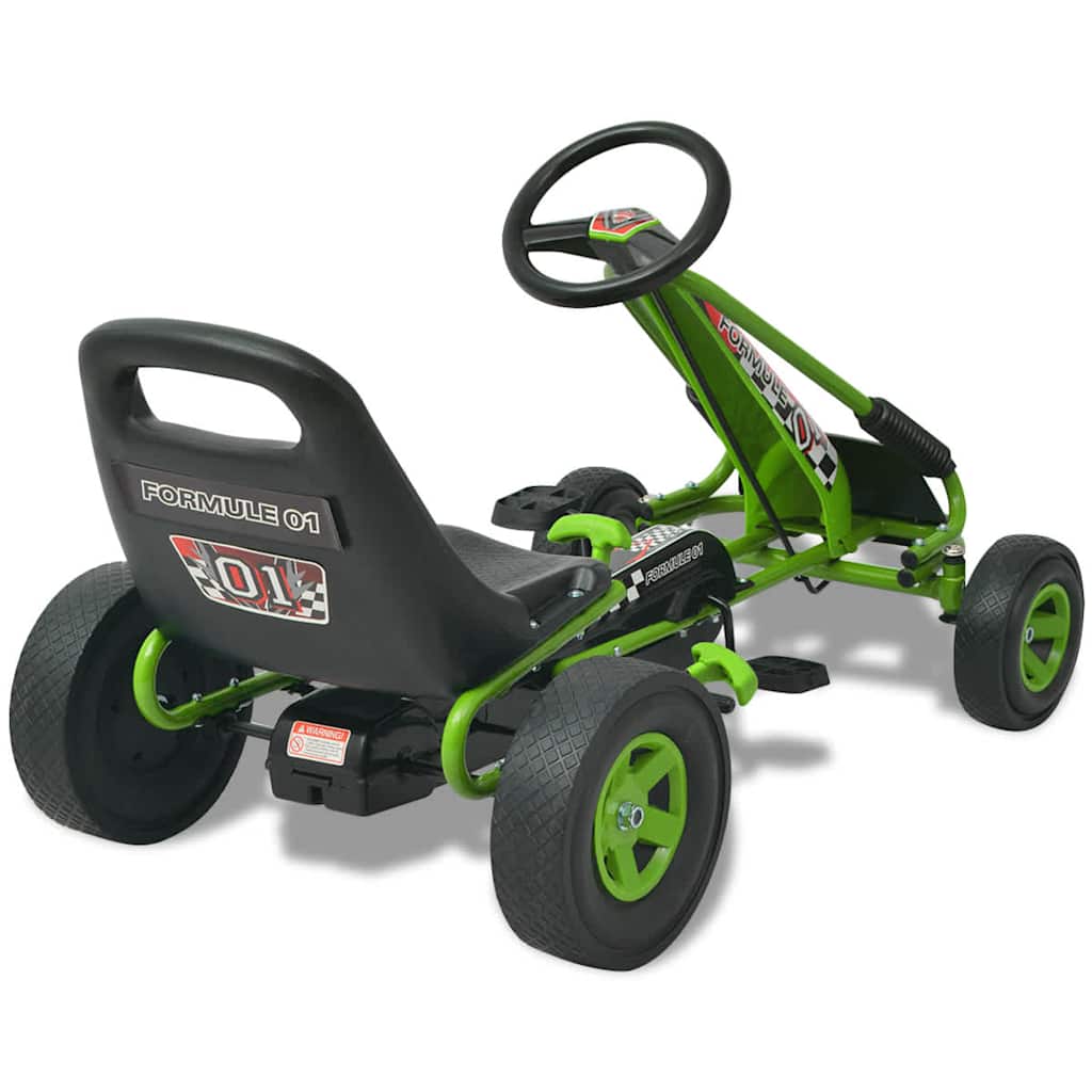 Kart de pedais com assento ajustável verde
