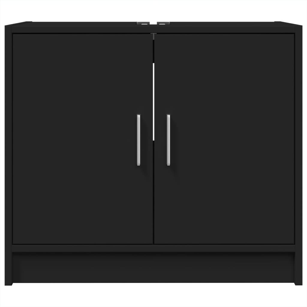 Armário de lavatório 63x29x55 cm derivados de madeira preto