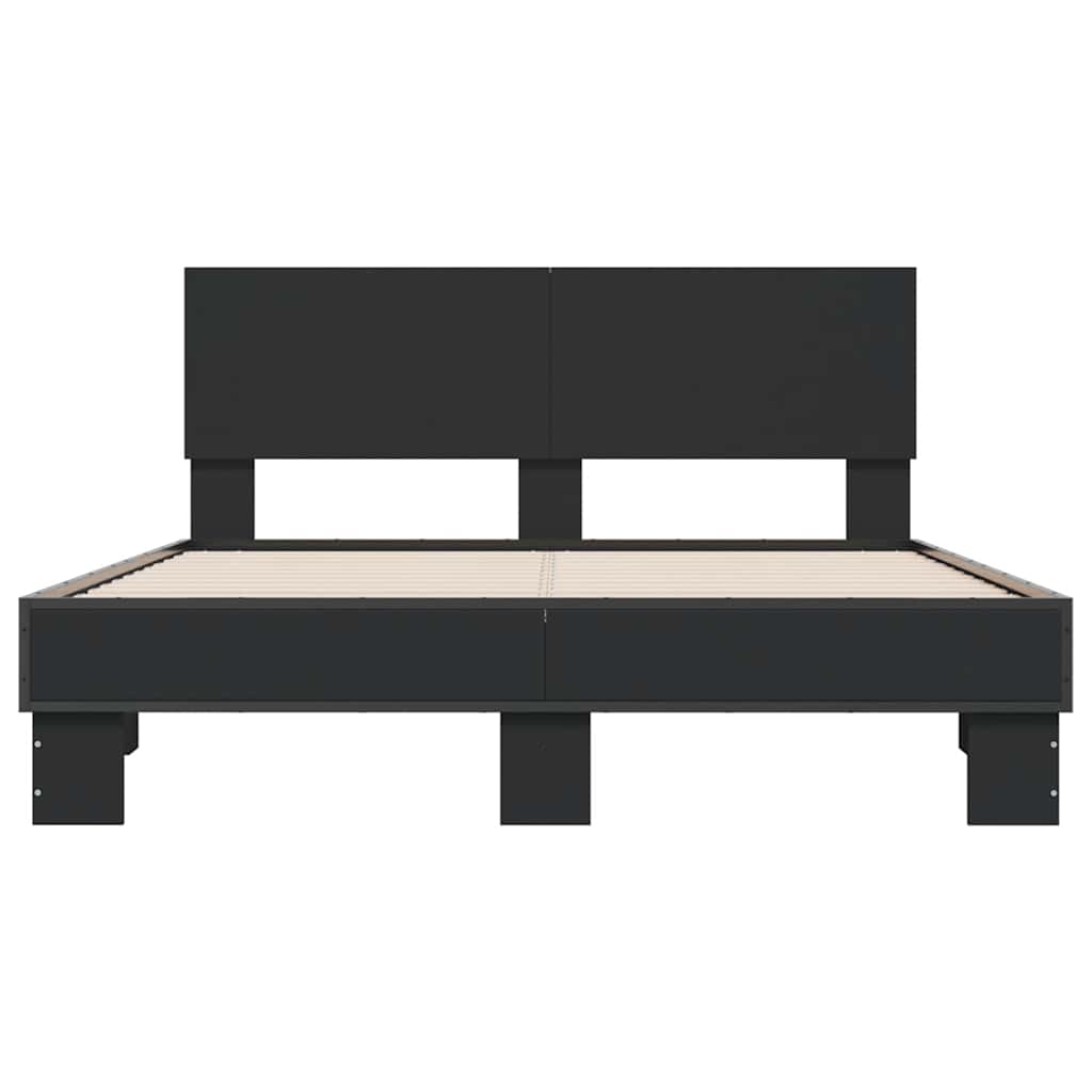 Estrutura de cama 120x190 cm derivados de madeira/metal preto