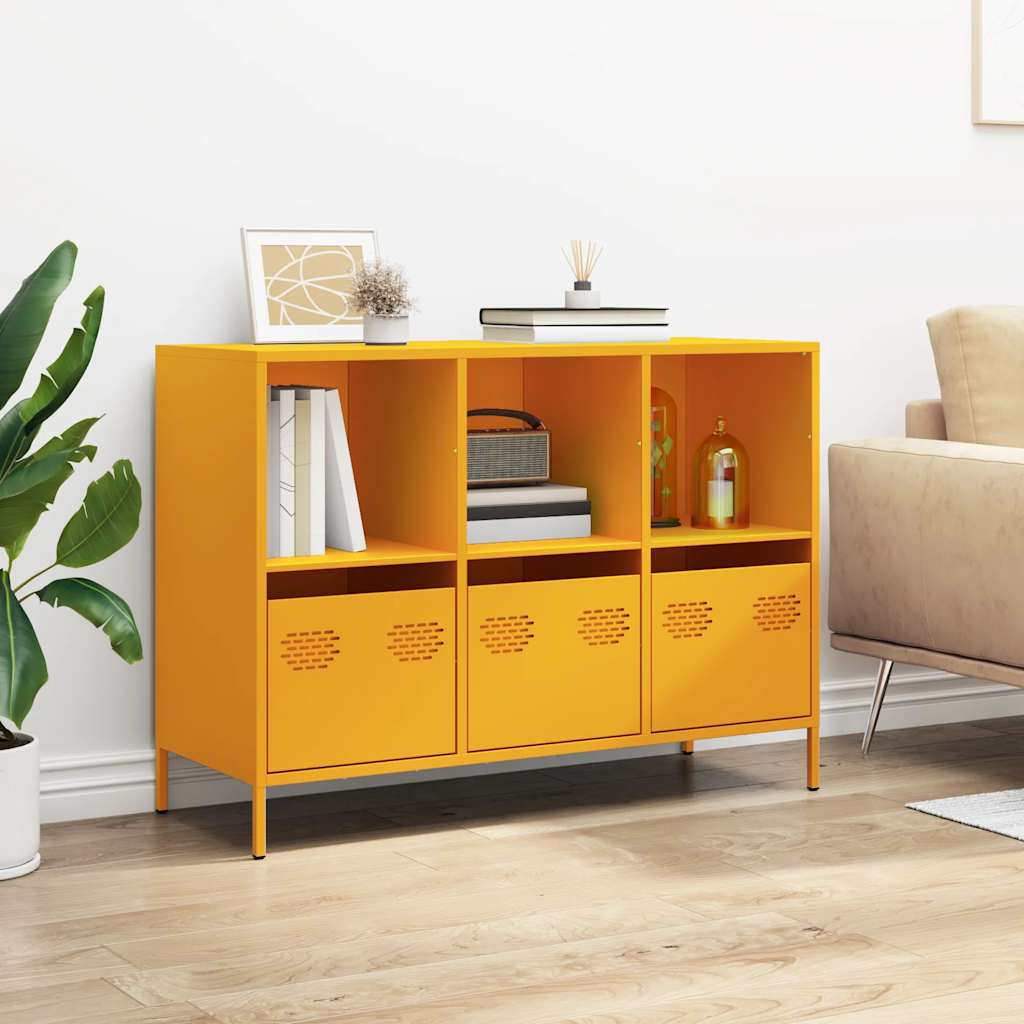 Aparador 101,5x39x73,5 cm aço laminado a frio amarelo mostarda
