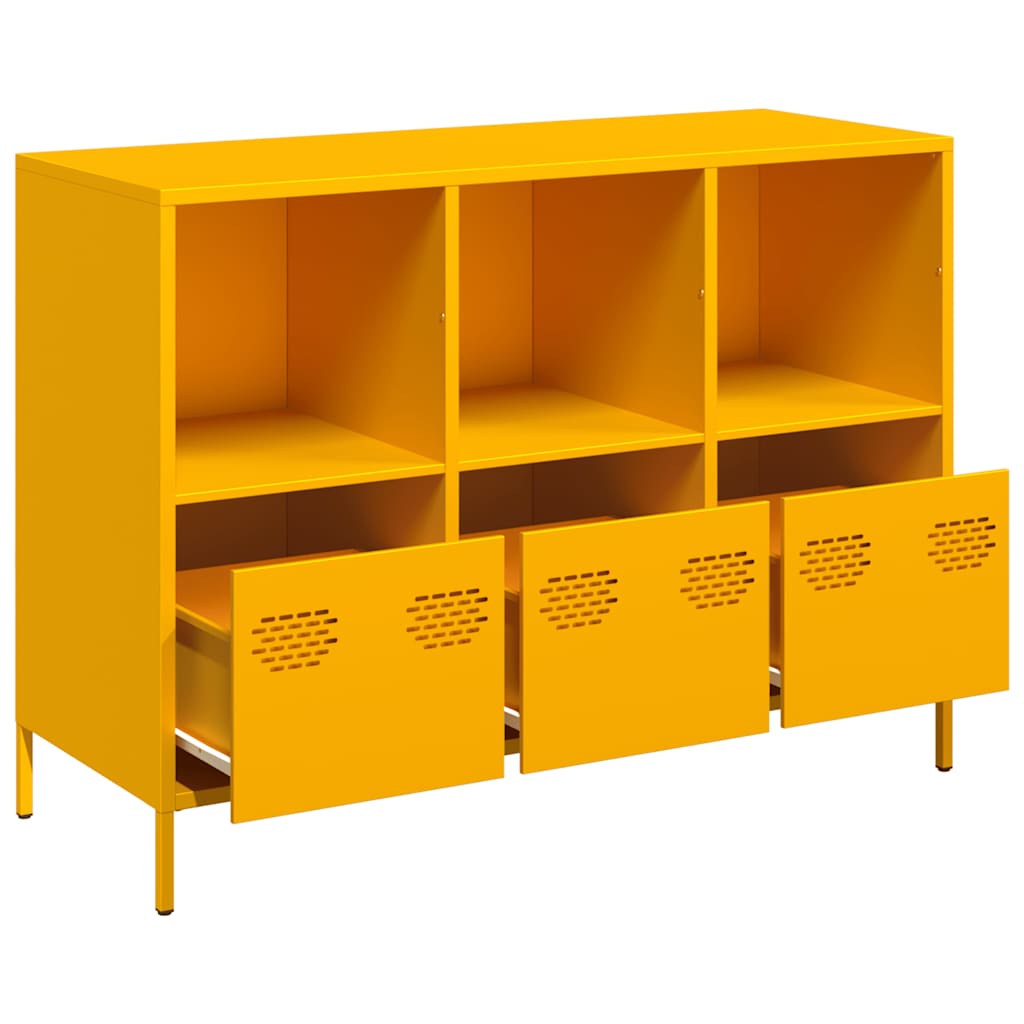Aparador 101,5x39x73,5 cm aço laminado a frio amarelo mostarda