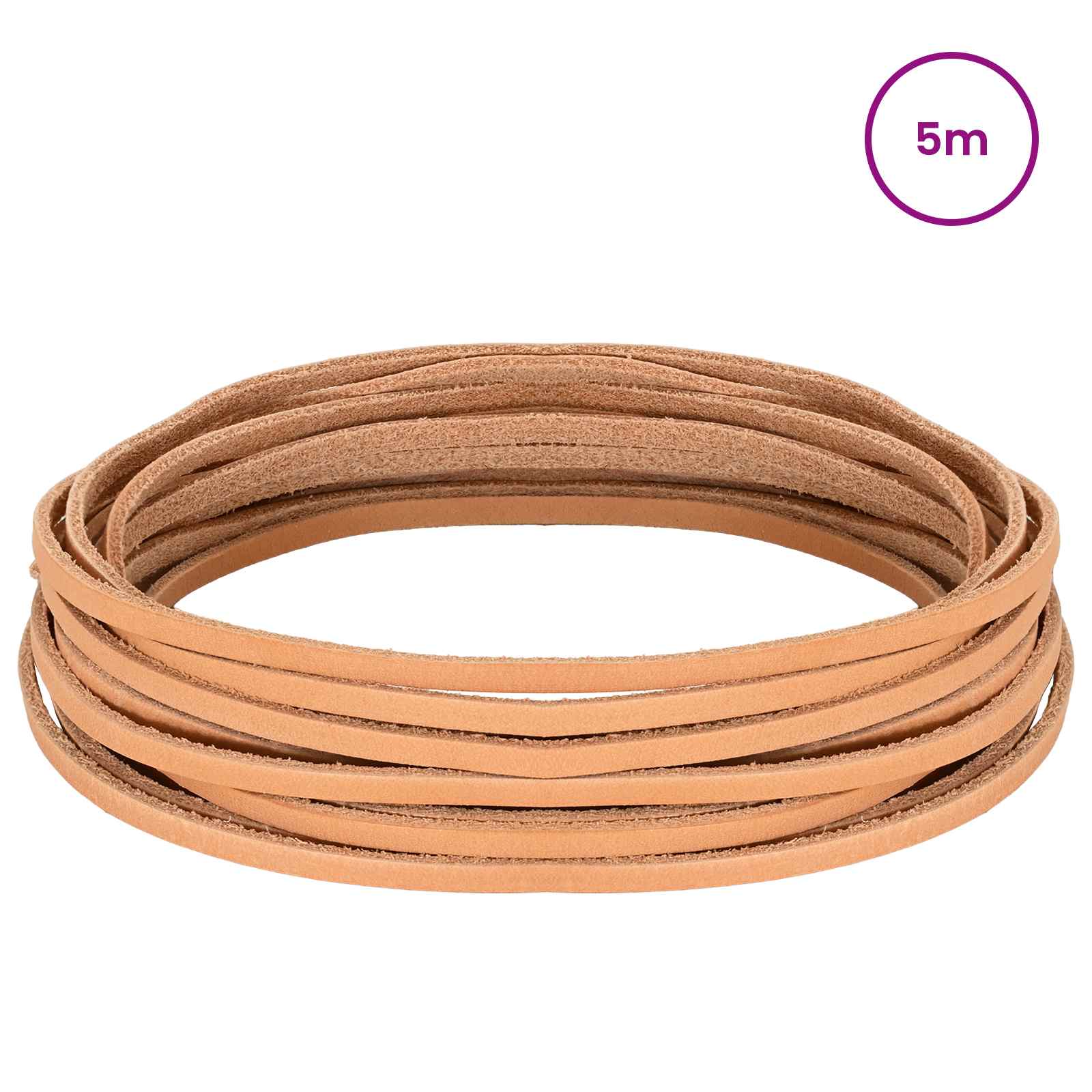 Pulseira de couro marrom claro 500 x 0,4 cm couro