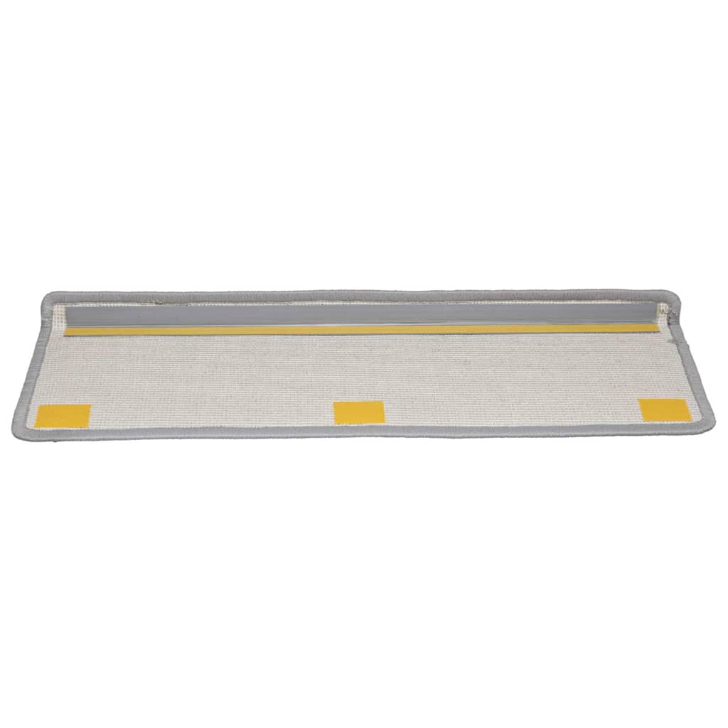 Tapetes de escada 20 peças 65x21x4 cm cinza com borda retangular