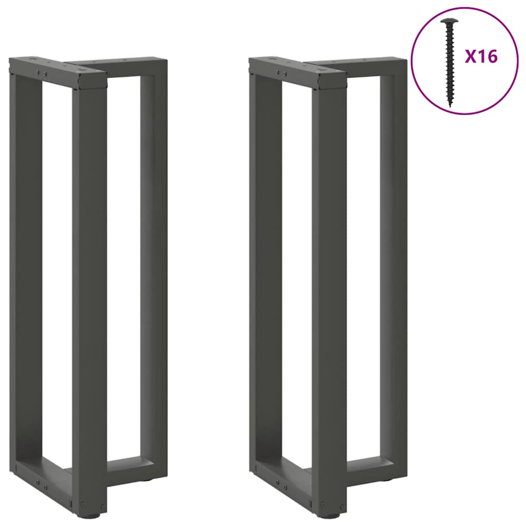 Pés para mesa de bar em forma de t, 2 peças, antracite, 50x35x(110-111) cm, aço