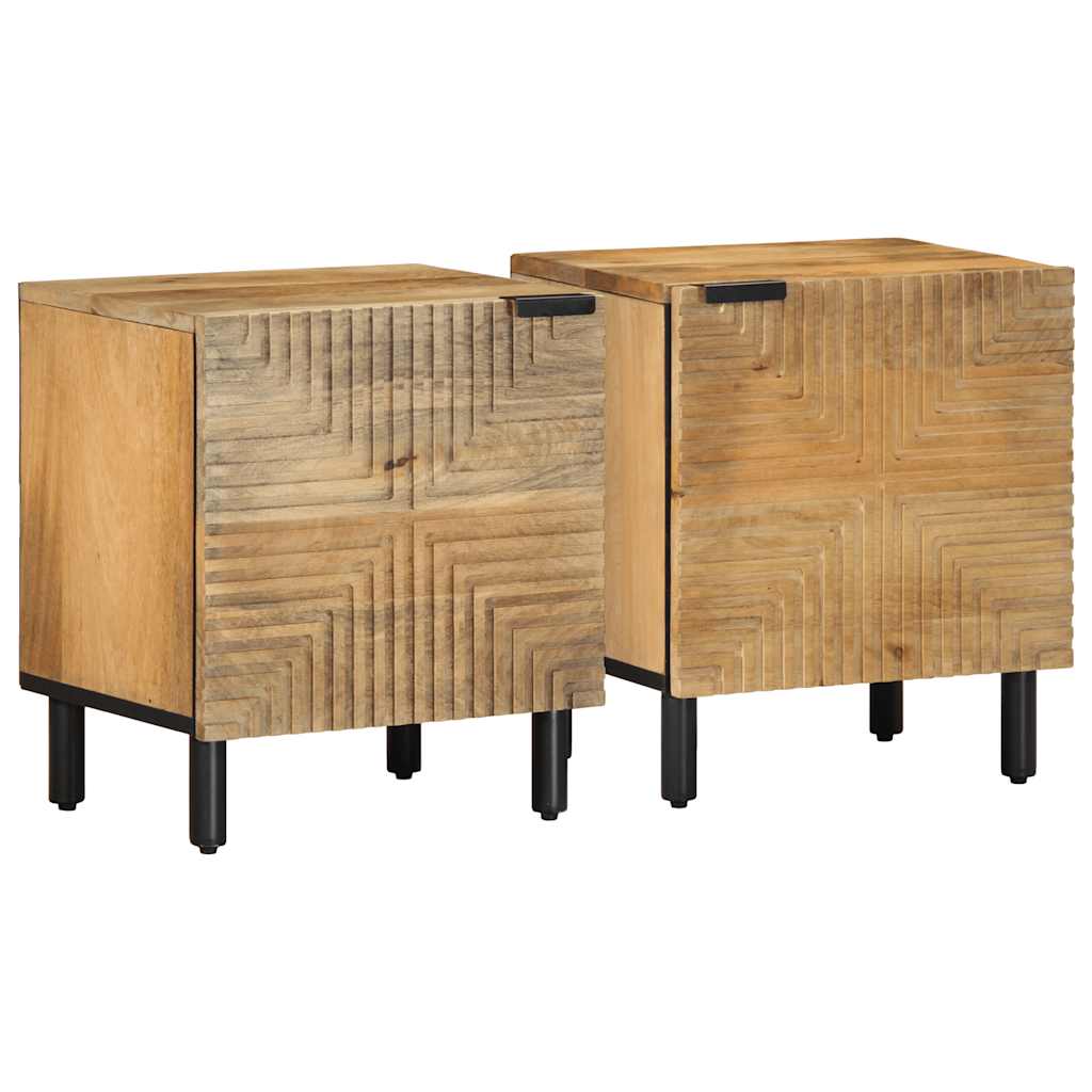 Mesas de cabeceira 2 pcs castanho madeira mangueira maciça