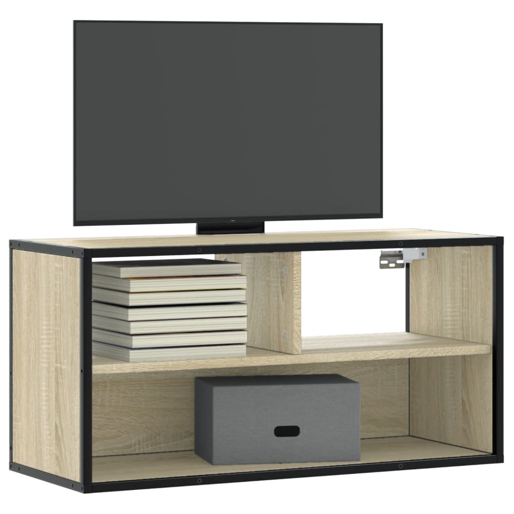 Móvel p/ TV 80x31x39,5 cm deriv. madeira/metal carvalho sonoma