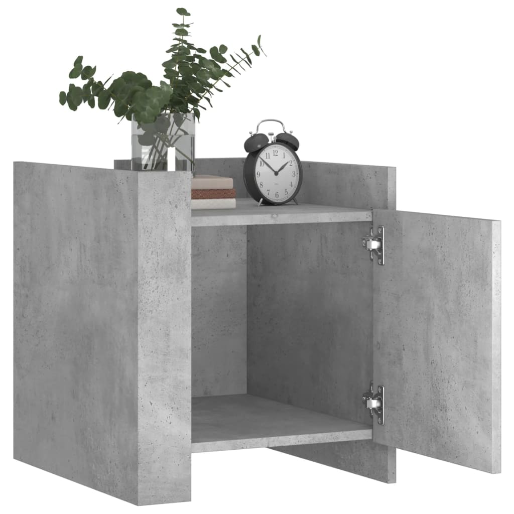 Mesa de cabeceira 45x50x50cm derivados madeira cinzento cimento