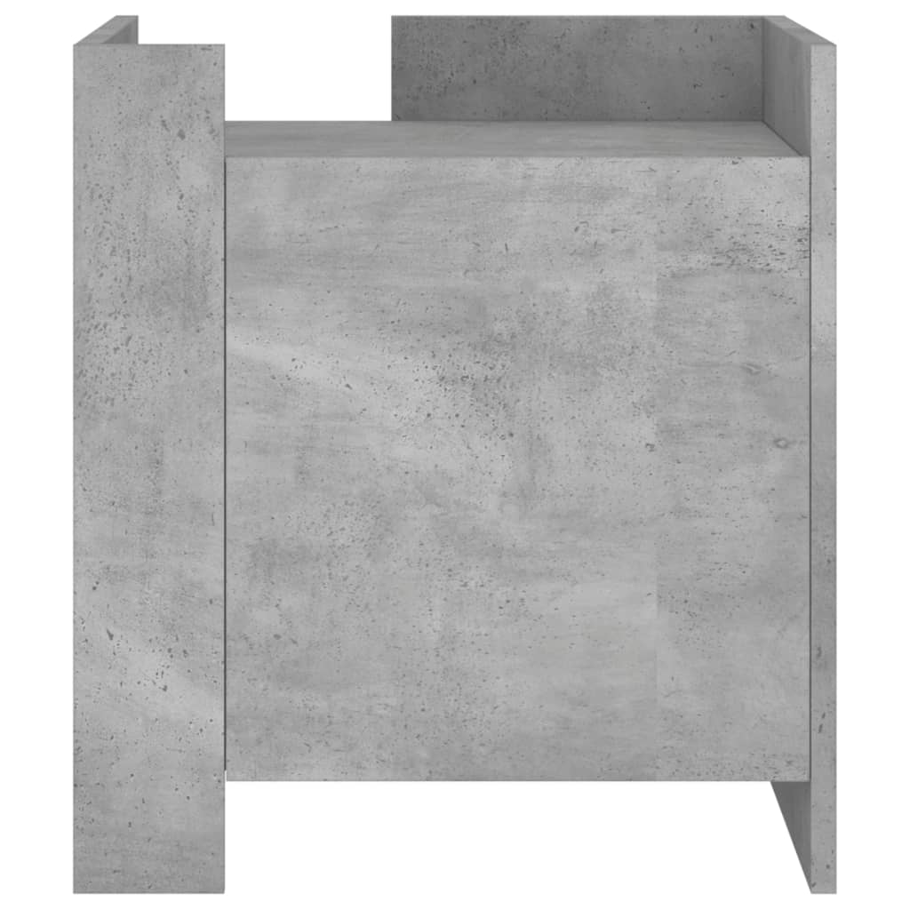 Mesa de cabeceira 45x50x50cm derivados madeira cinzento cimento