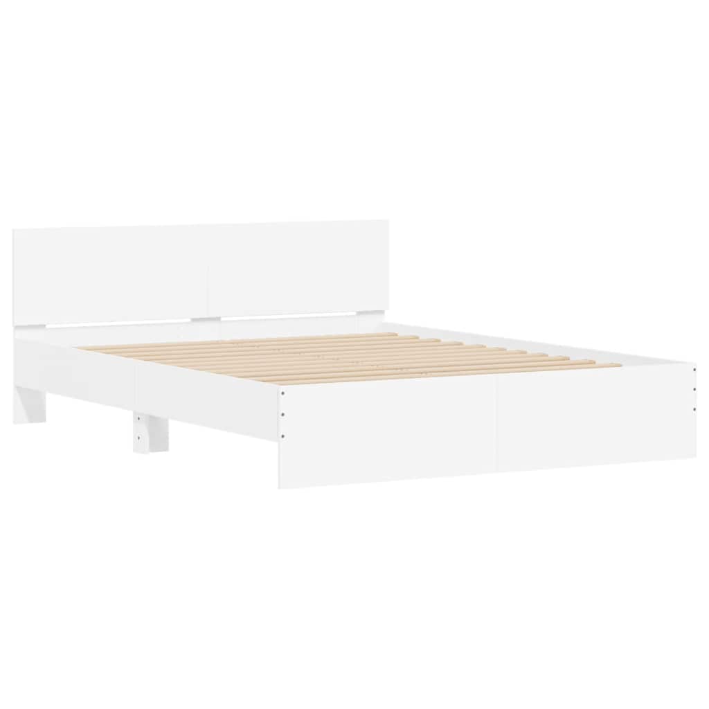 Estrutura de cama com cabeceira 140x200 cm branco