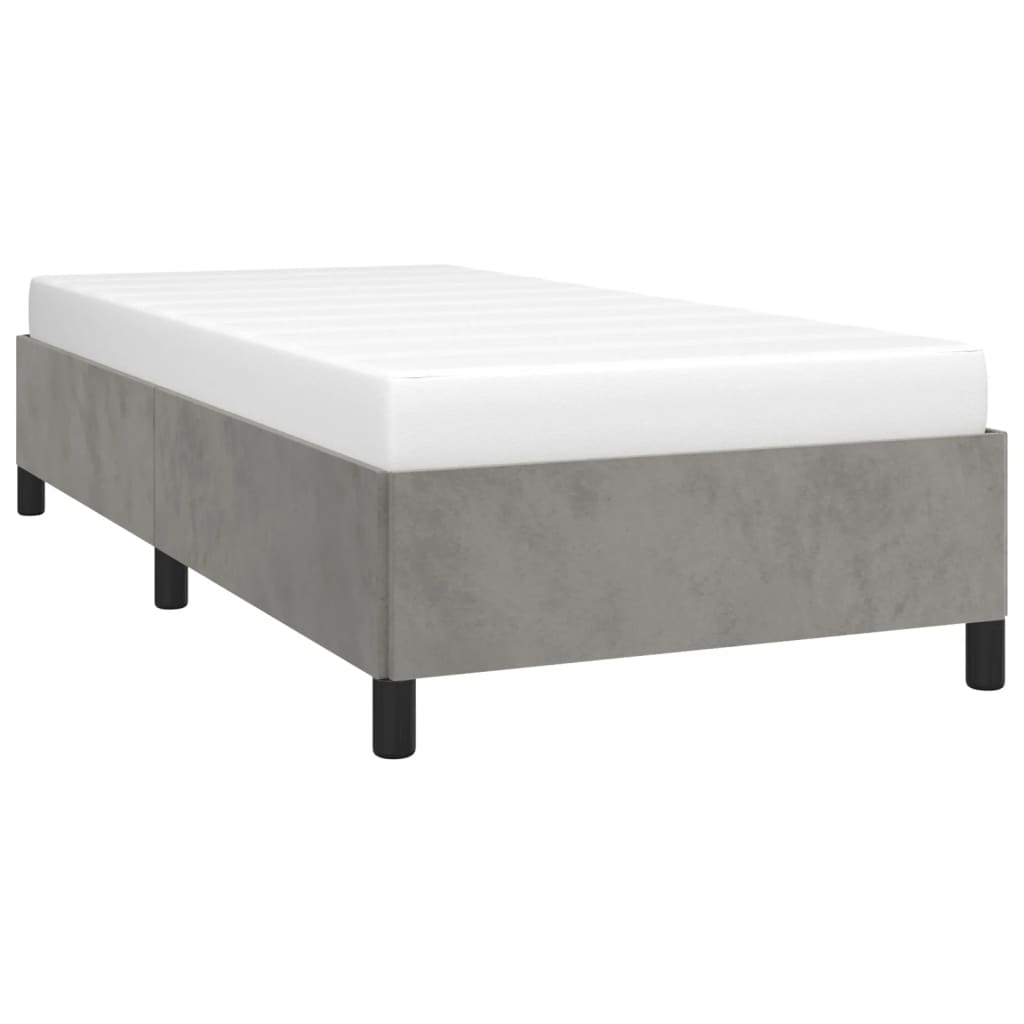 Estrutura de cama sem colchão 90x200 cm veludo cinzento-claro