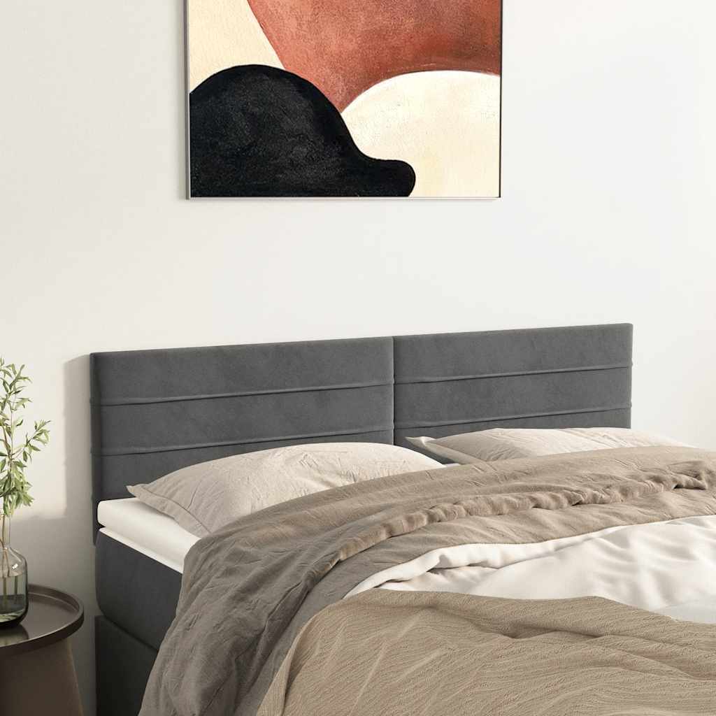 Cabeceiras cinzento-escuro 144x5x78/88 cm veludo