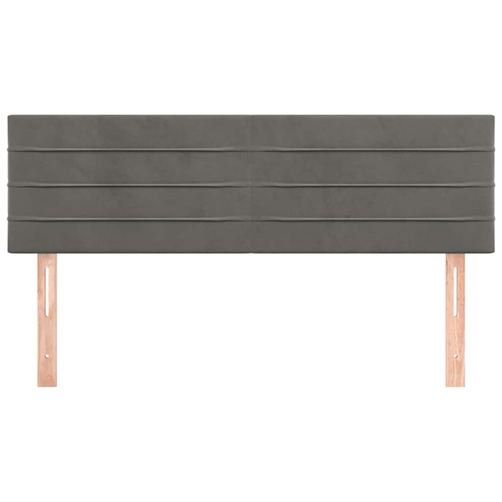 Cabeceiras cinzento-escuro 144x5x78/88 cm veludo