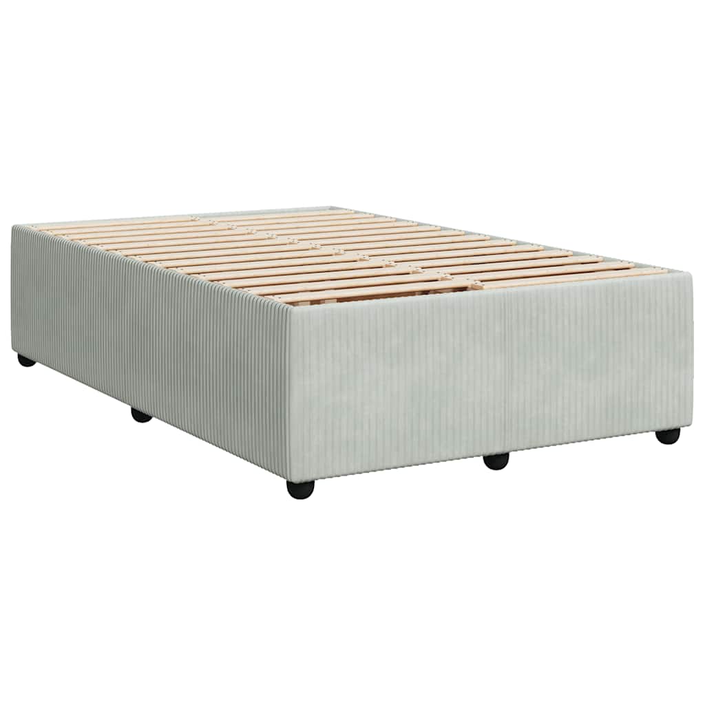 Estrutura de cama sem colchão 120x200 cm veludo cinzento-claro