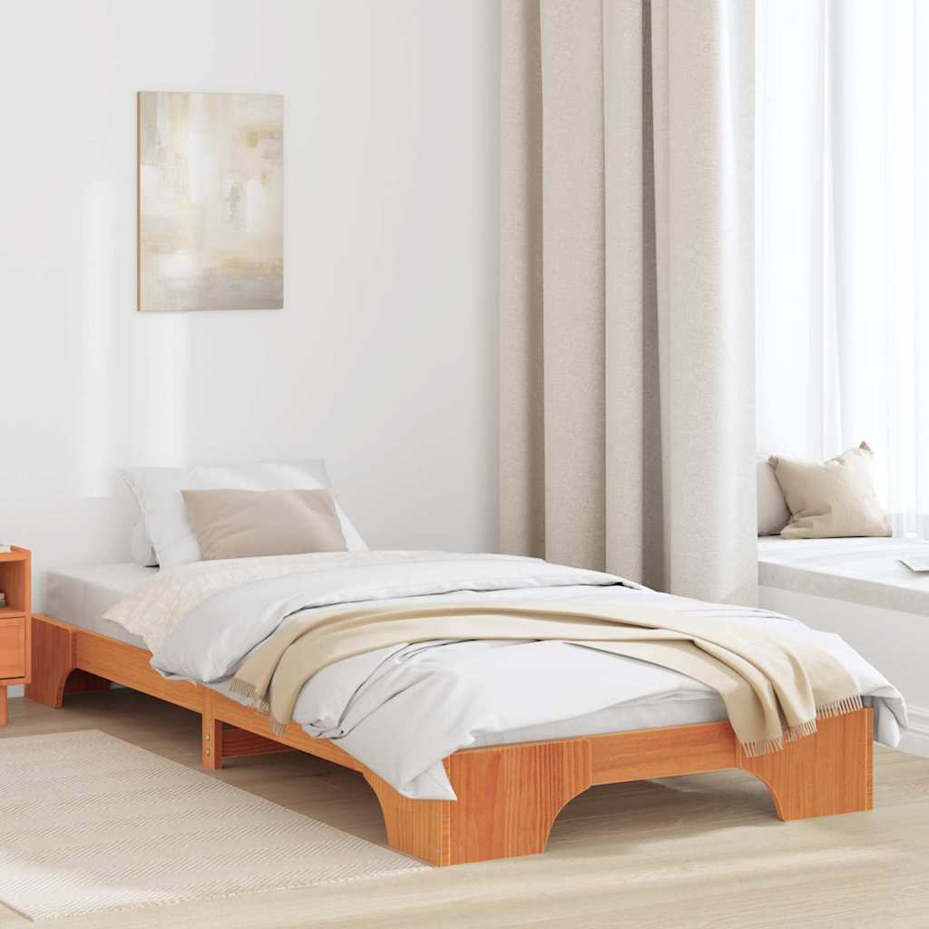 Estrutura da cama marrom cera 80 x 200 cm