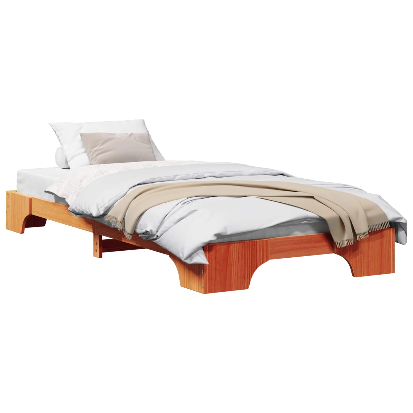 Estrutura da cama marrom cera 80 x 200 cm