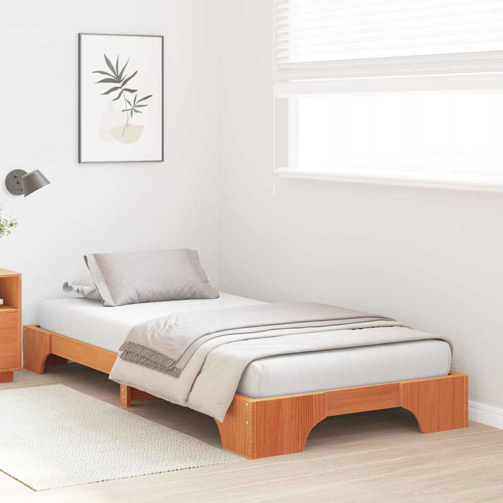 Estrutura da cama marrom cera 80 x 200 cm