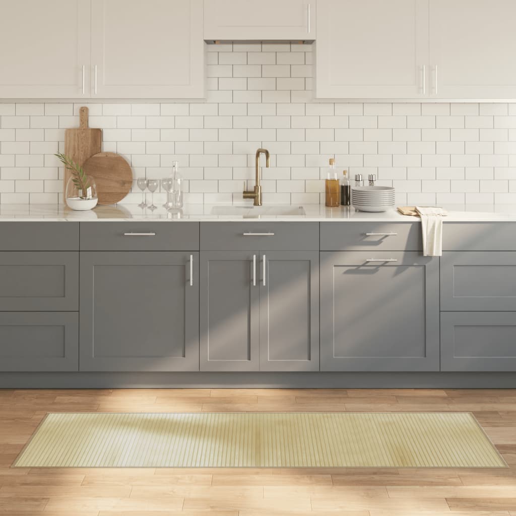 Tapete retangular 60x200 cm bambu cor natural clara