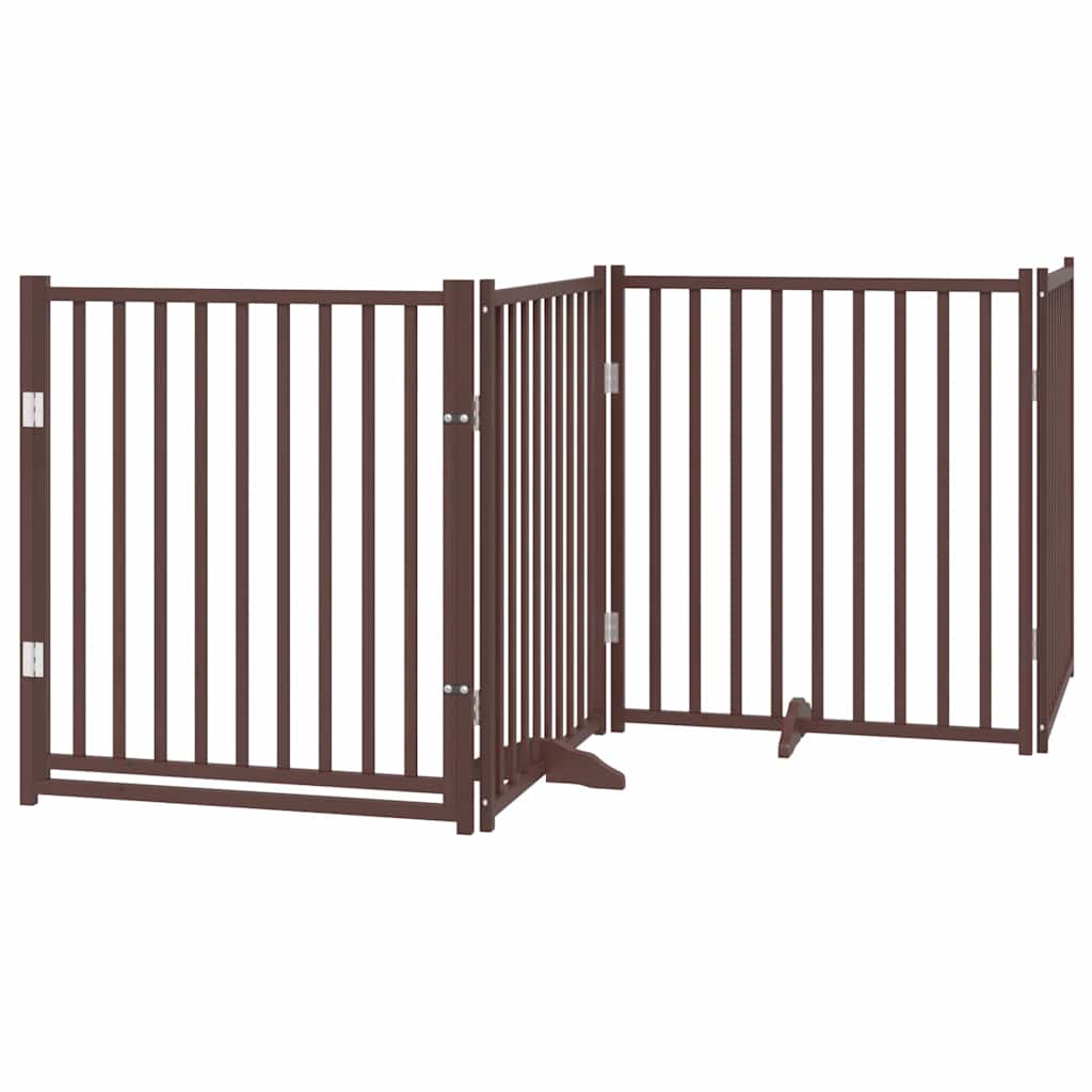 Portão cães c/ porta dobrável 8 painéis 640 cm álamo castanho