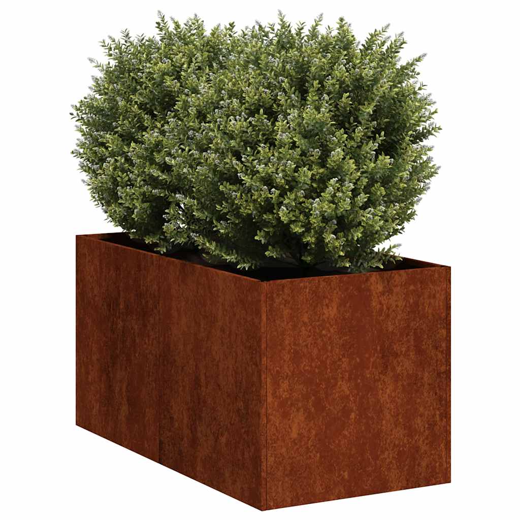 Floreira enferrujada 40x80x40 cm aço resistente