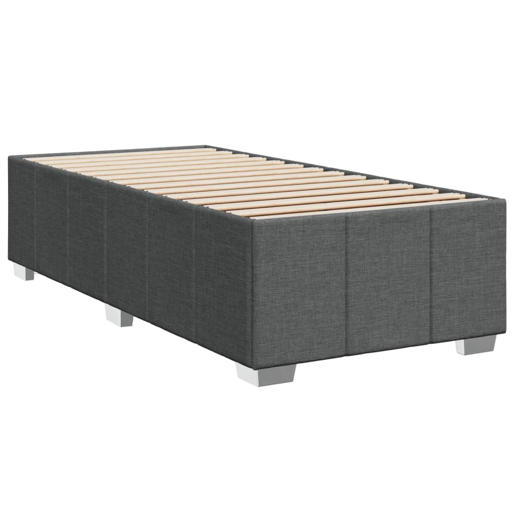 Estrutura de cama sem colchão 90x190 cm tecido cinzento-escuro