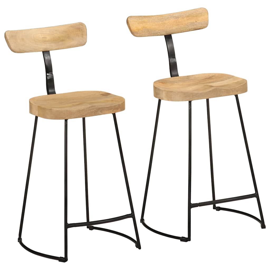 Bancos de bar 2 pcs 49x43x88 cm madeira de mangueira maciça