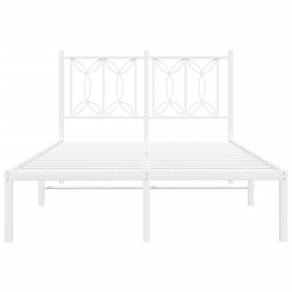 Estrutura de cama com cabeceira 120x190 cm metal branco
