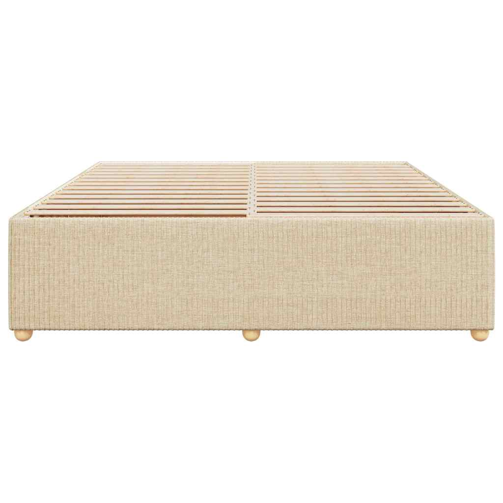 Estrutura de cama sem colchão 180x200 cm tecido cor creme