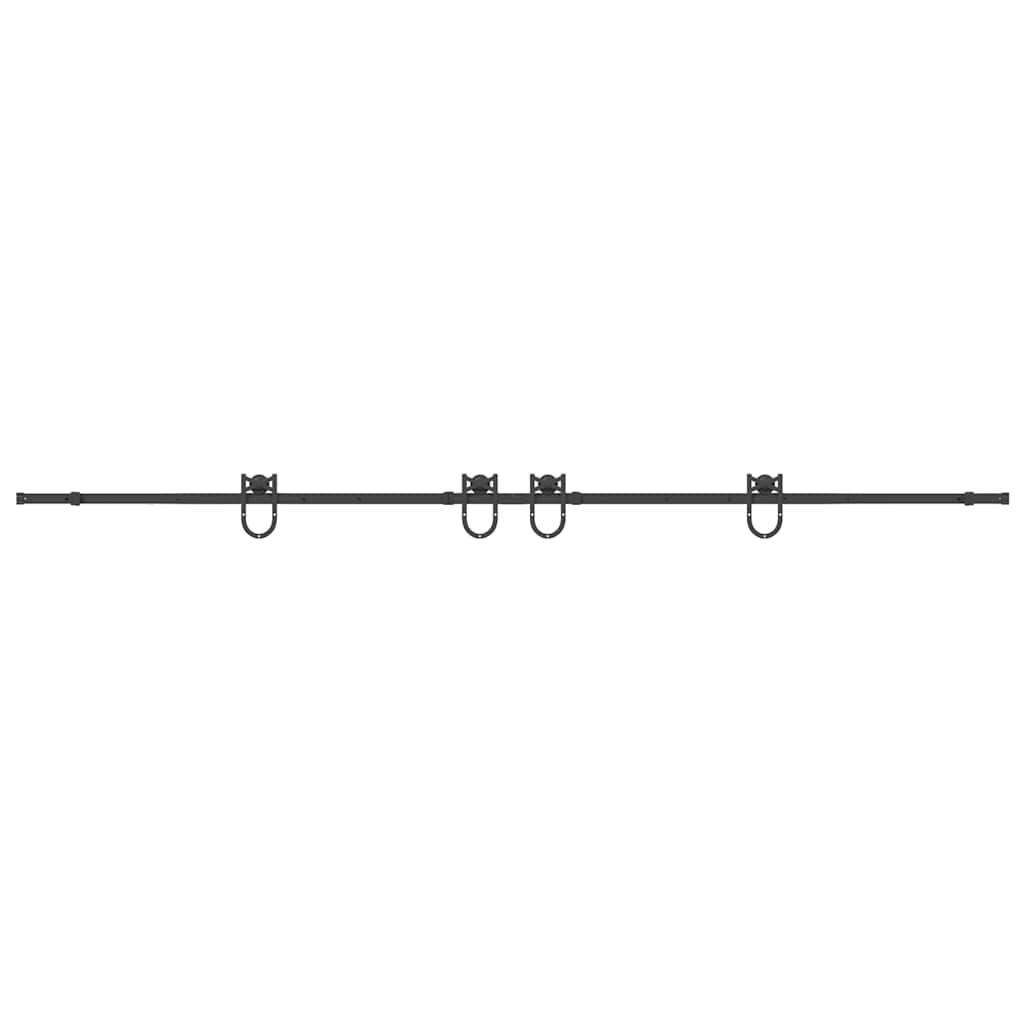 Kit de ferragens para porta deslizante 366 cm aço preto
