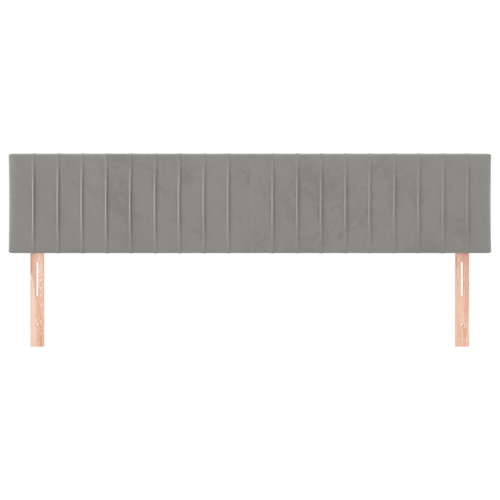 Cabeceiras cinzento-claro 200x5x78/88 cm veludo