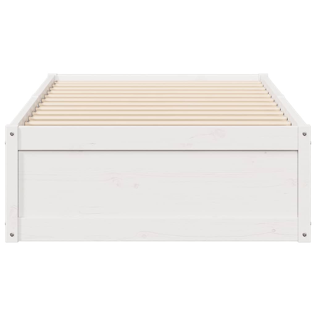 Cama sem colchão 90x190 cm madeira de pinho maciça branco