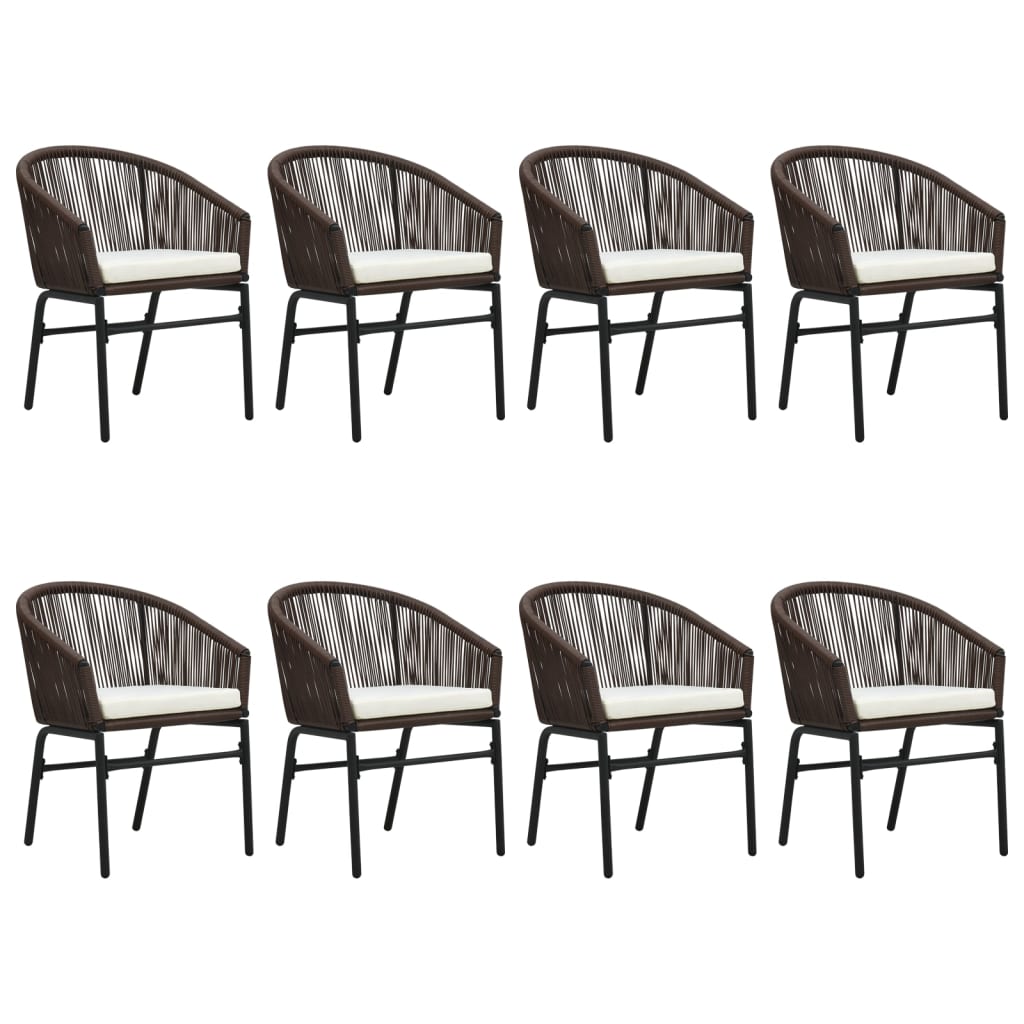 9 Pcs conjunto de jantar para jardim castanho