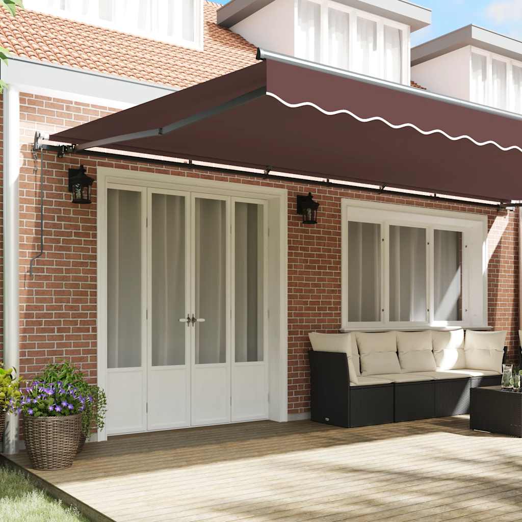 Toldo retrátil automático 600x300 cm castanho