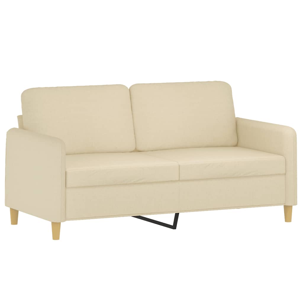 3 Pcs conjunto de sofás com almofadões tecido cor creme