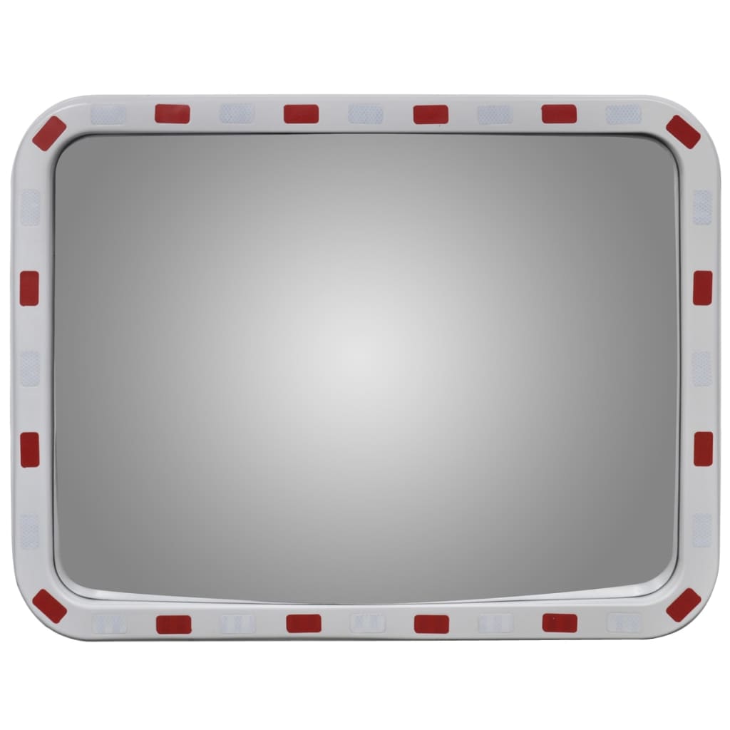 Convex espelho de trânsito retangular 60 x 80 cm com refletores