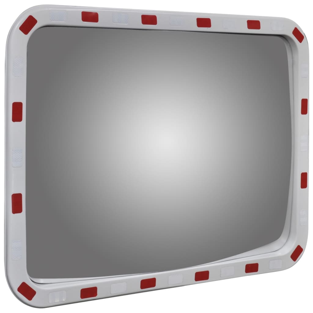 Convex espelho de trânsito retangular 60 x 80 cm com refletores