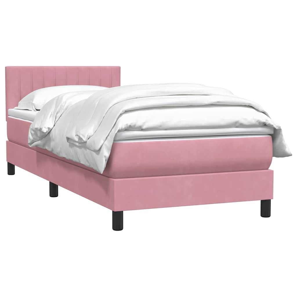 Cama com molas/colchão 80x220 cm veludo rosa