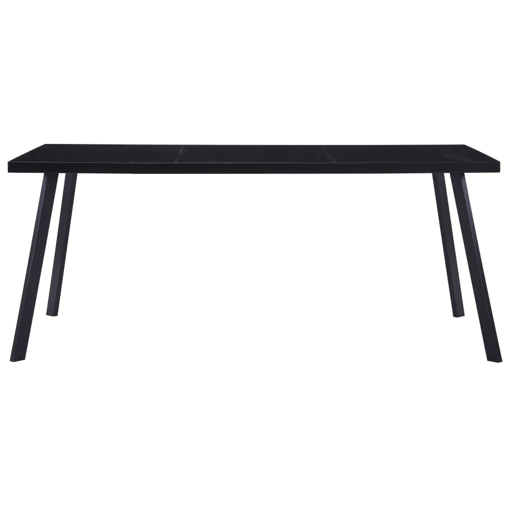 Mesa de jantar 160x80x75 cm vidro temperado preto