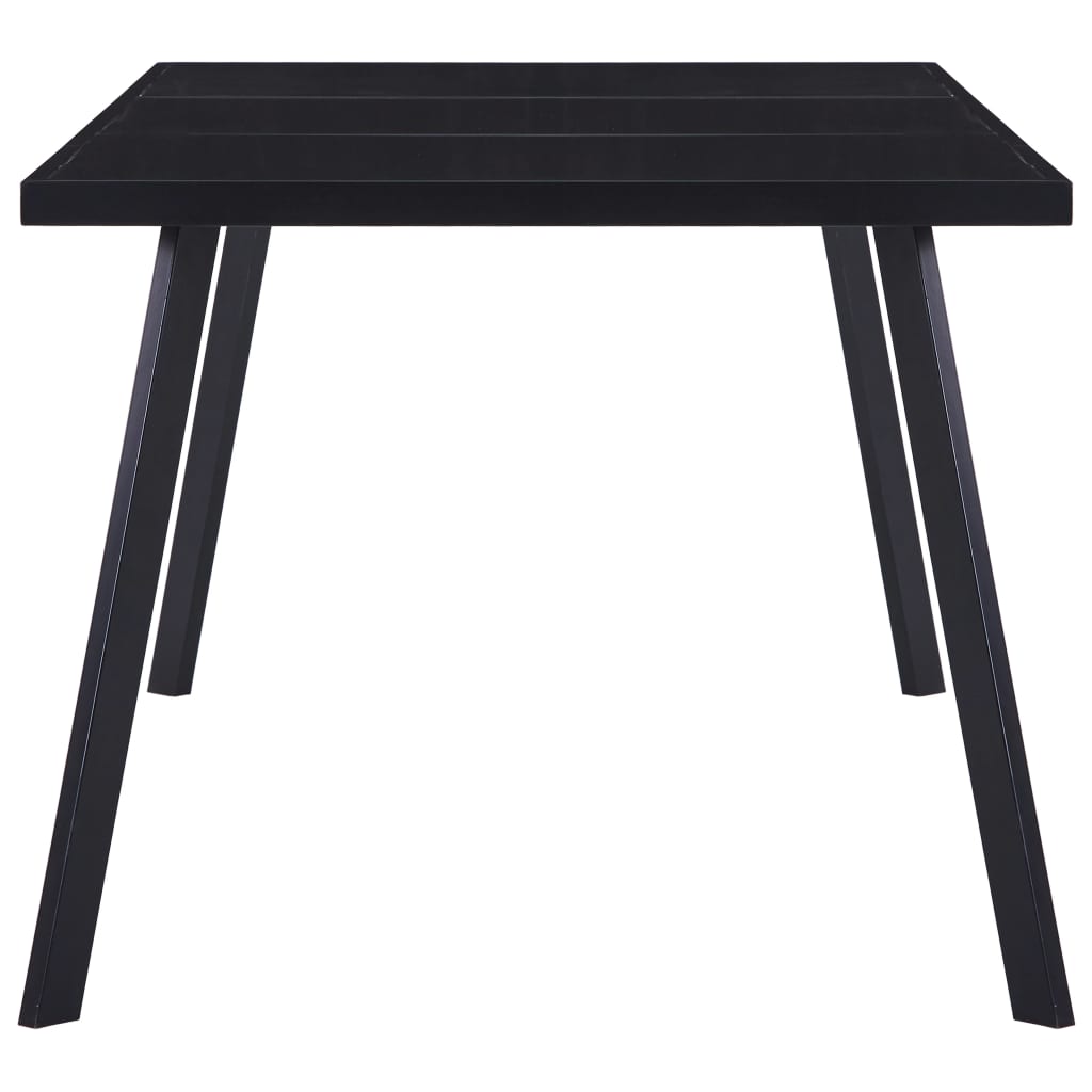 Mesa de jantar 160x80x75 cm vidro temperado preto