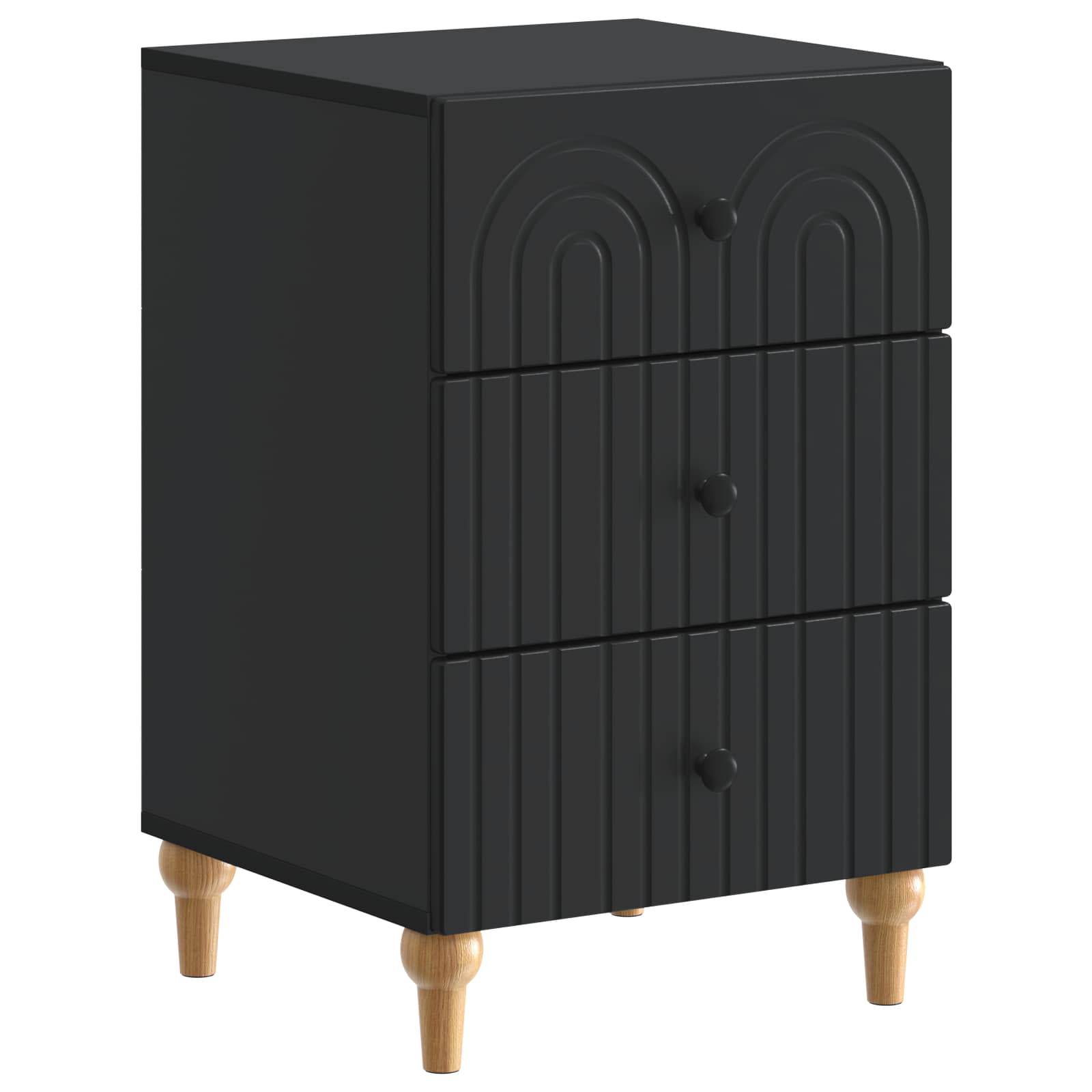 Armário de cabeceira com gaveta preto 43x 41 x 66,5 cm