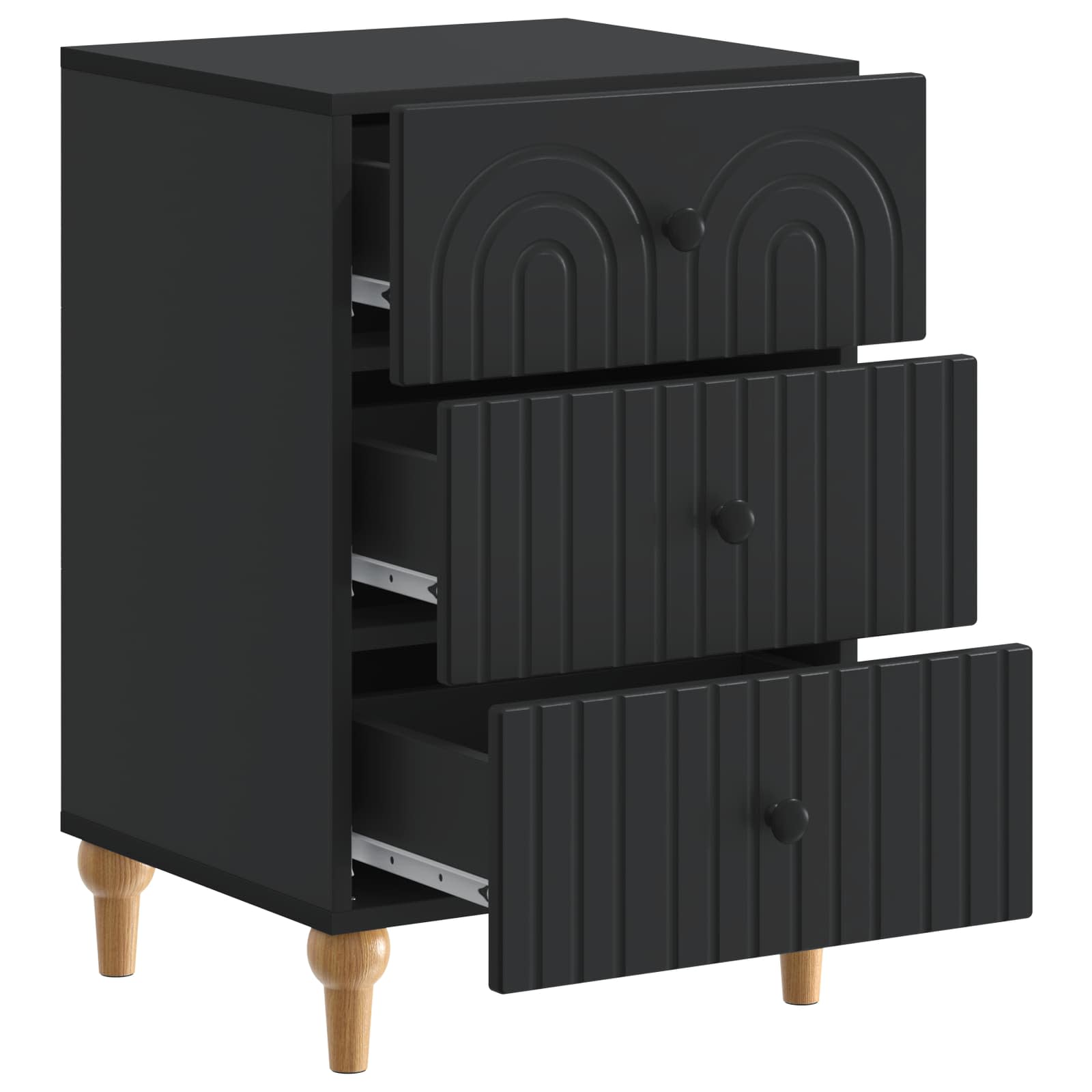 Armário de cabeceira com gaveta preto 43x 41 x 66,5 cm
